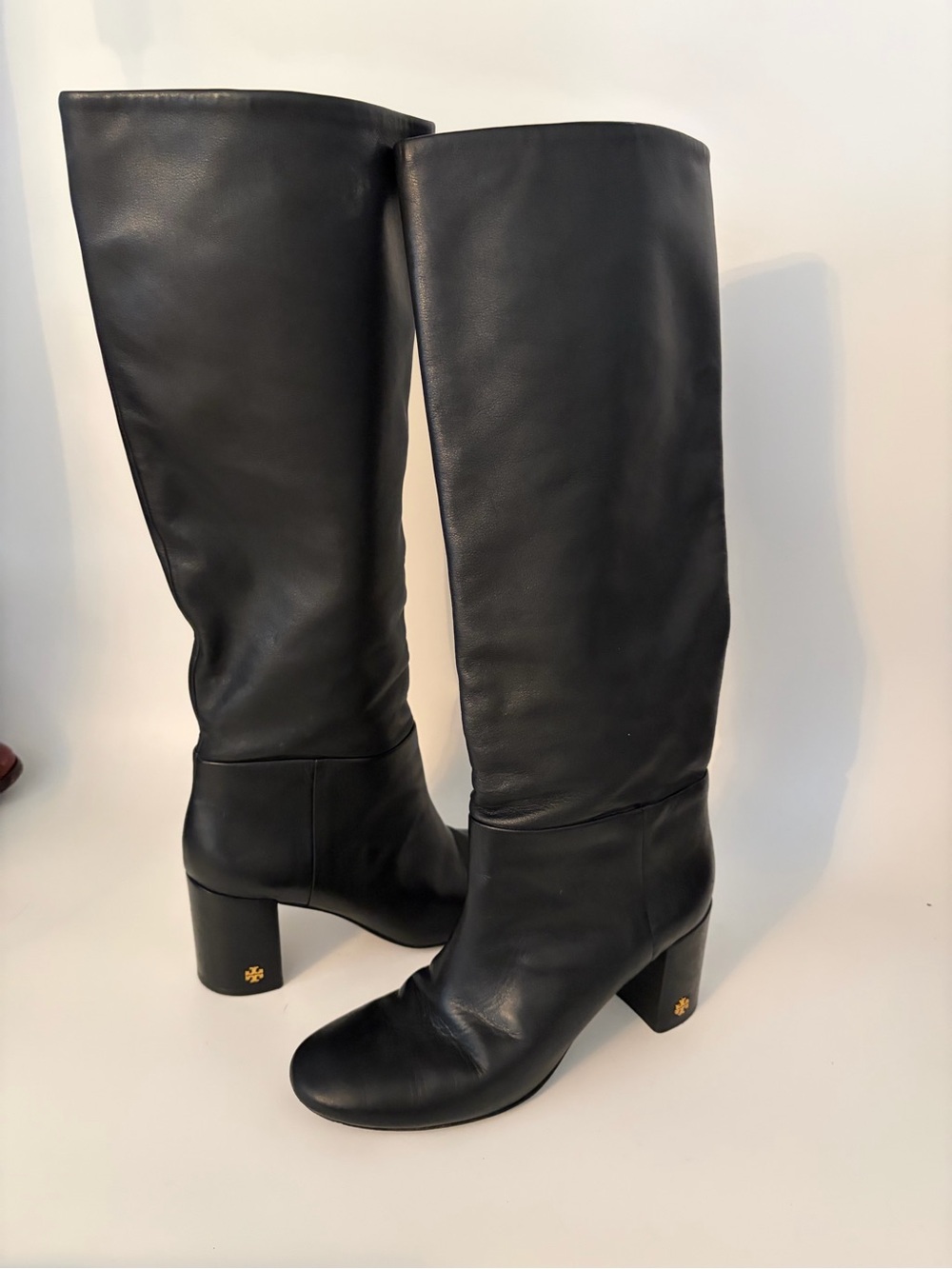 Tory Burch Slouchy Brooke 75mm All Nappa Leather Boots Perfect Black Size 8